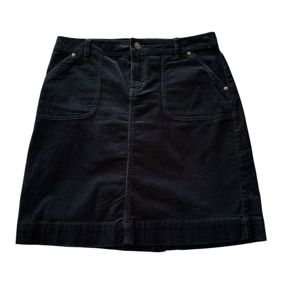 Izod Black Knee-Length Casual Corduroy Skirt - Picture 1 of 4